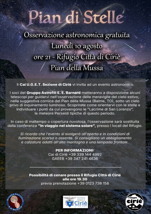 Pian di Stelle - osservazione astronomica CAI Cirié